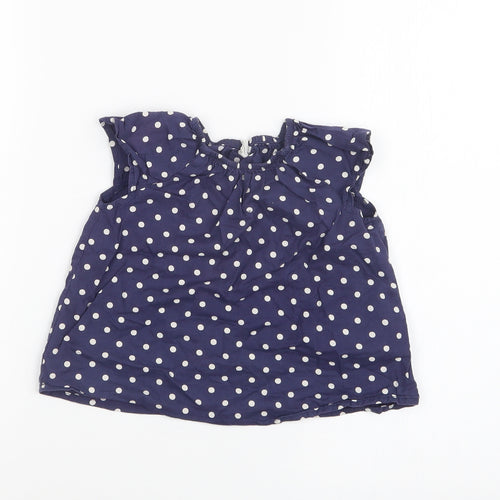 H&M Girls Blue Polka Dot  Basic T-Shirt Size 12-18 Months