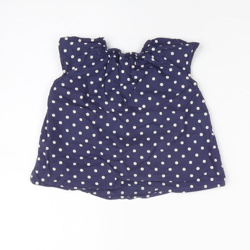 H&M Girls Blue Polka Dot  Basic T-Shirt Size 12-18 Months