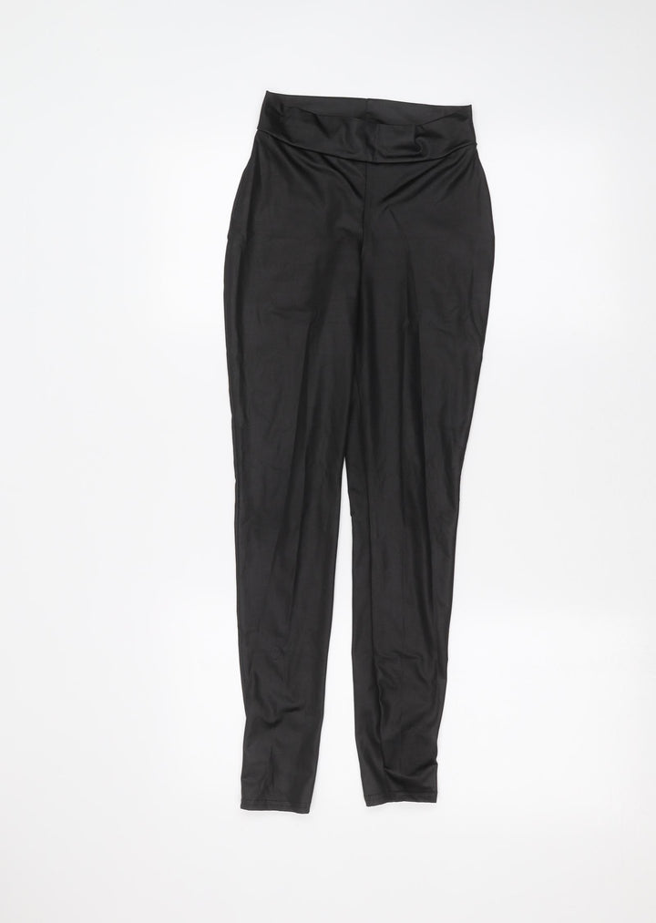 PRETTYLITTLETHING Womens Black Jogger Leggings Size 8 L25 in