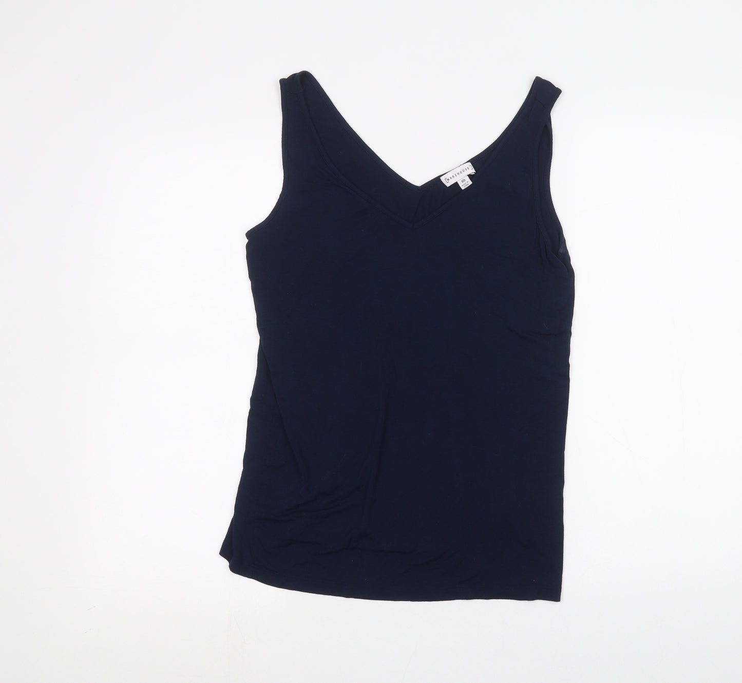 Warehouse Womens Blue   Basic T-Shirt Size 10