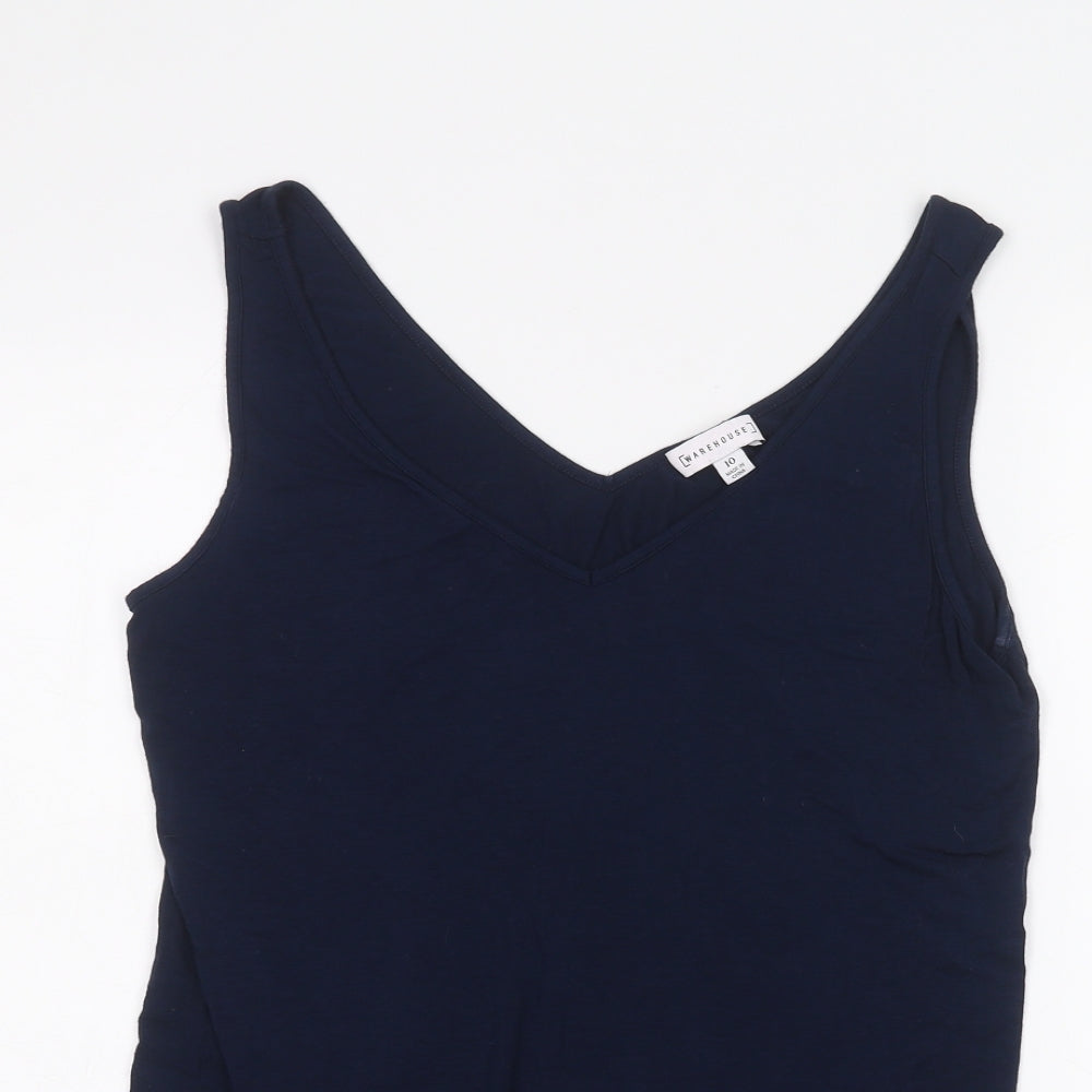 Warehouse Womens Blue   Basic T-Shirt Size 10