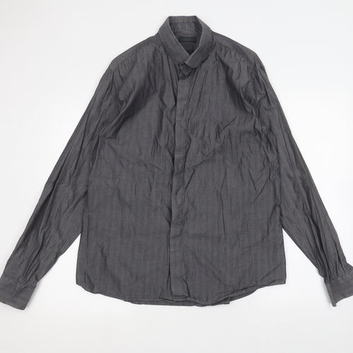Cotton Womens Black   Basic Button-Up Size L