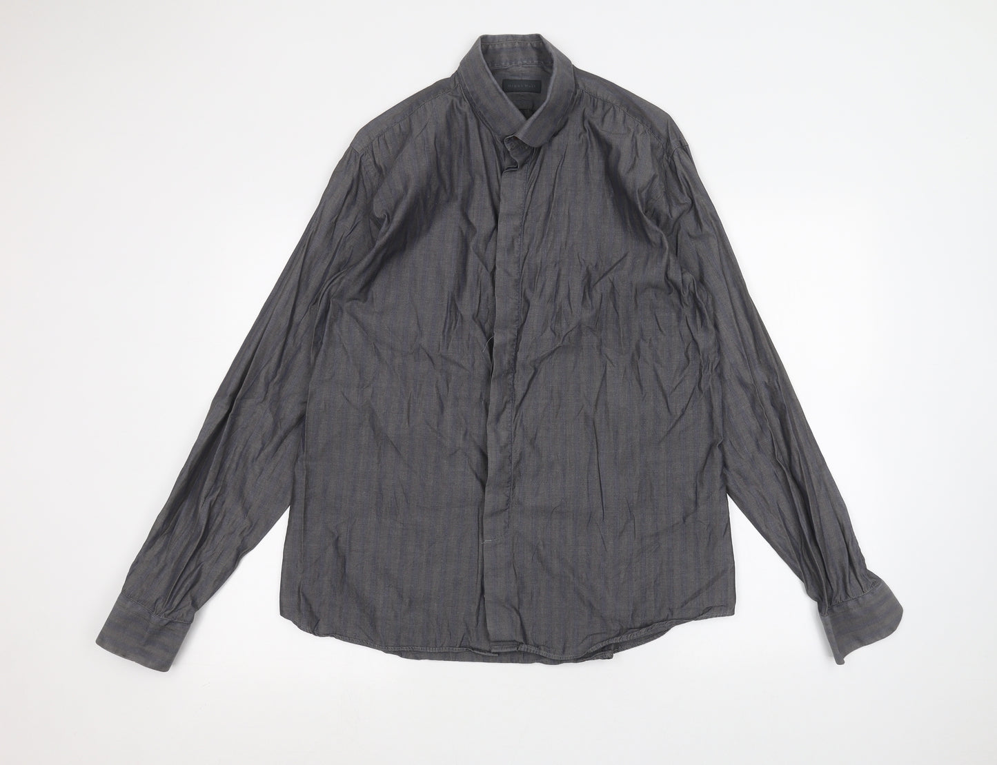 Cotton Womens Black   Basic Button-Up Size L