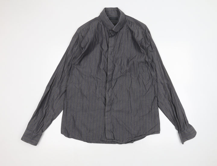 Cotton Womens Black   Basic Button-Up Size L