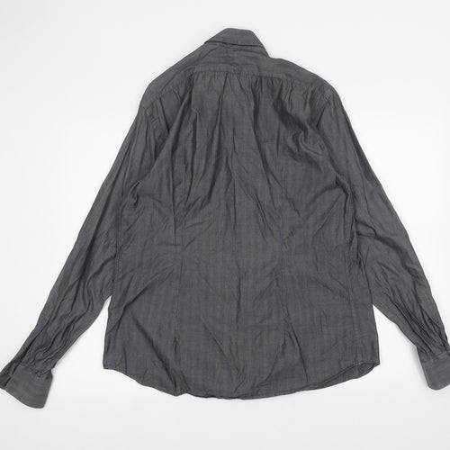 Cotton Womens Black   Basic Button-Up Size L