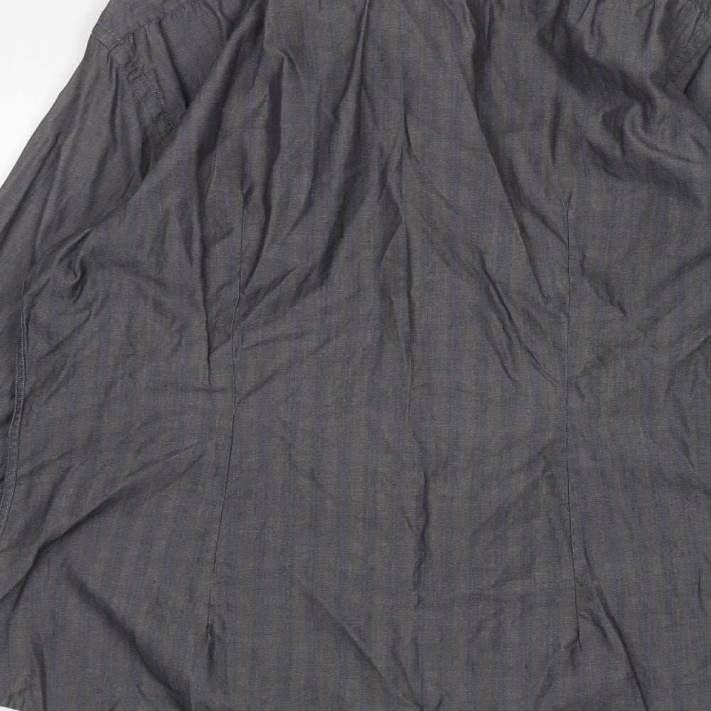 Cotton Womens Black   Basic Button-Up Size L
