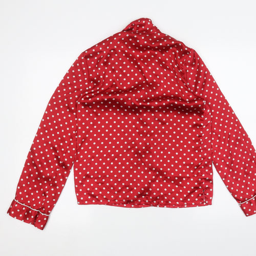 La Senza Womens Red Polka Dot  Basic Button-Up Size S