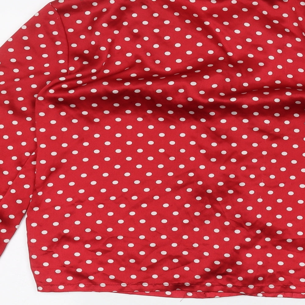 La Senza Womens Red Polka Dot  Basic Button-Up Size S