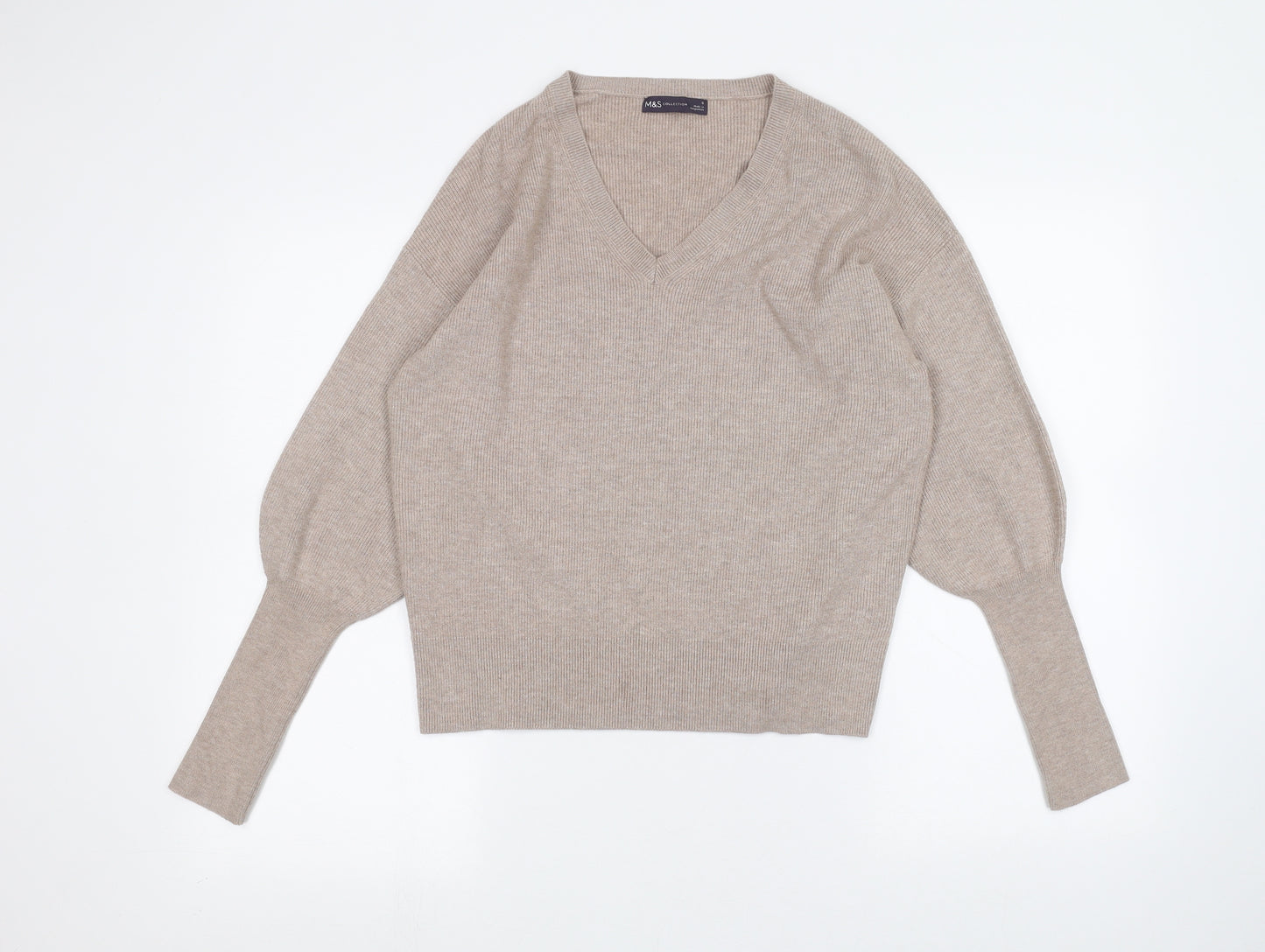 Marks and Spencer Womens Beige   Basic T-Shirt Size S