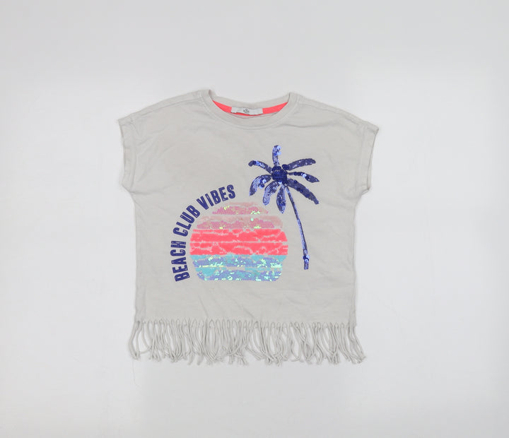 Marks and Spencer Girls White   Basic T-Shirt Size 7-8 Years