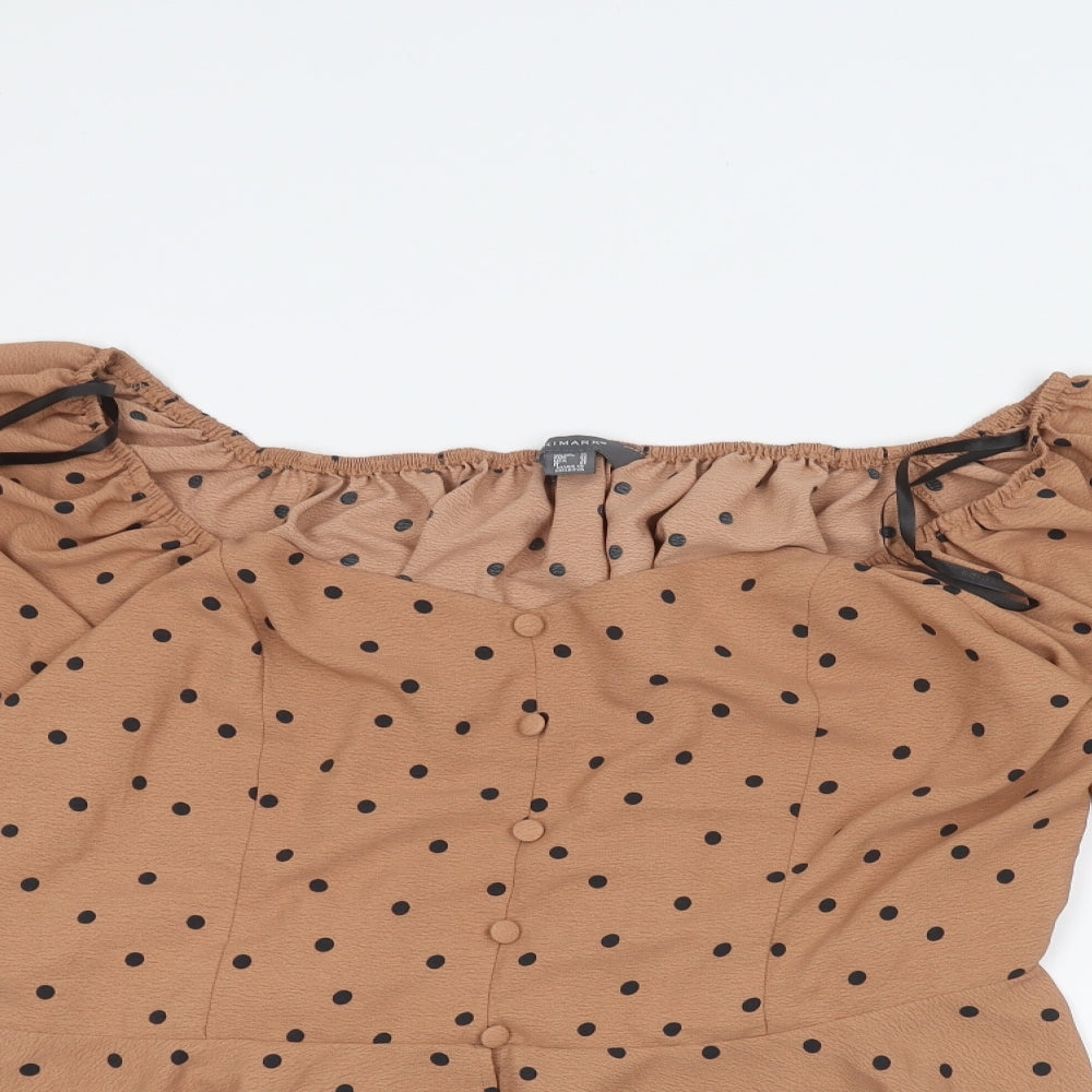 Primark Womens Beige Polka Dot  Basic Blouse Size 20