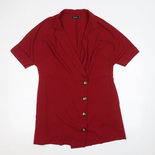 Boohoo Womens Red   Jacket Coatigan Size 16