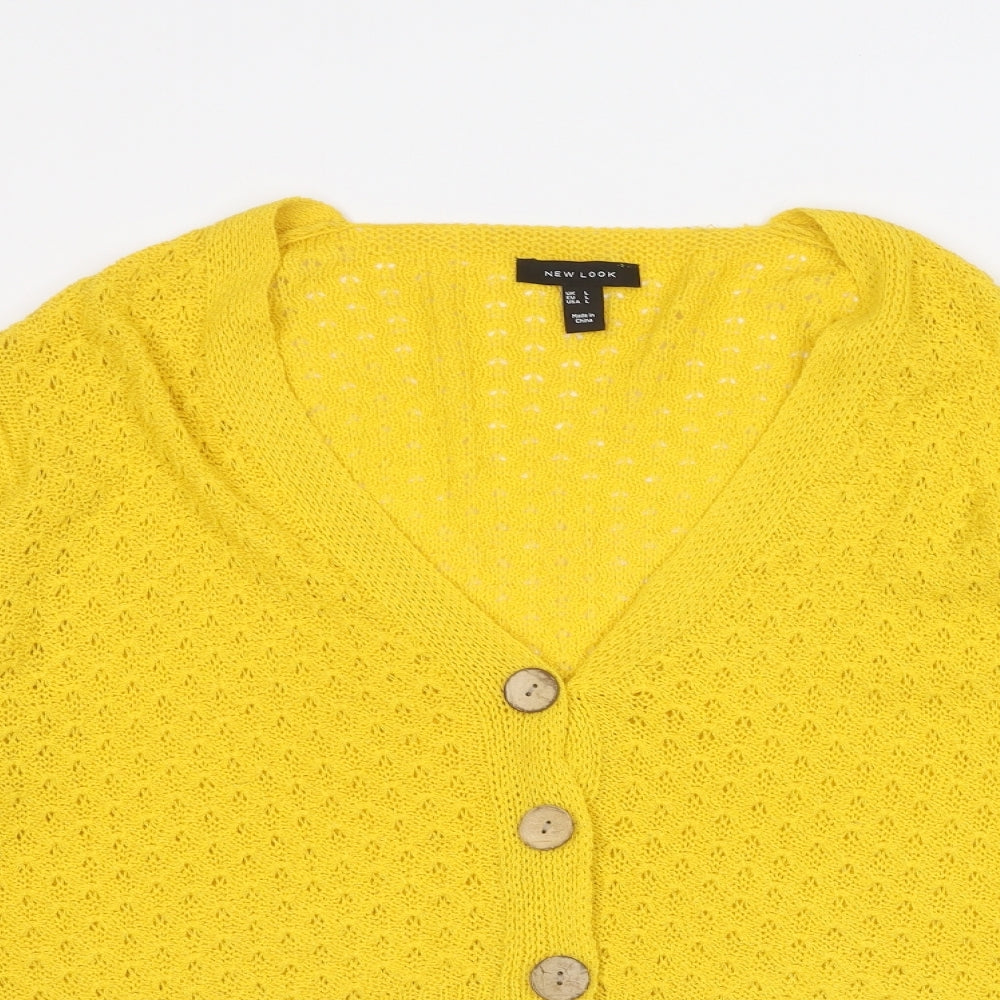 New Look Womens Yellow   Cardigan Jumper Size L
