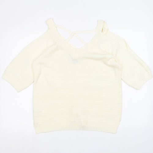 F&F Womens White   Pullover Jumper Size 14