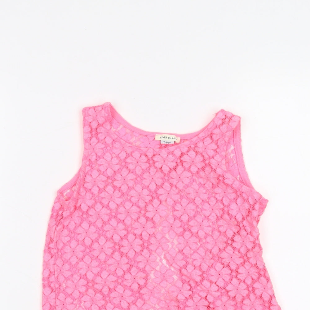 River Island Girls Pink   Basic T-Shirt Size 7-8 Years