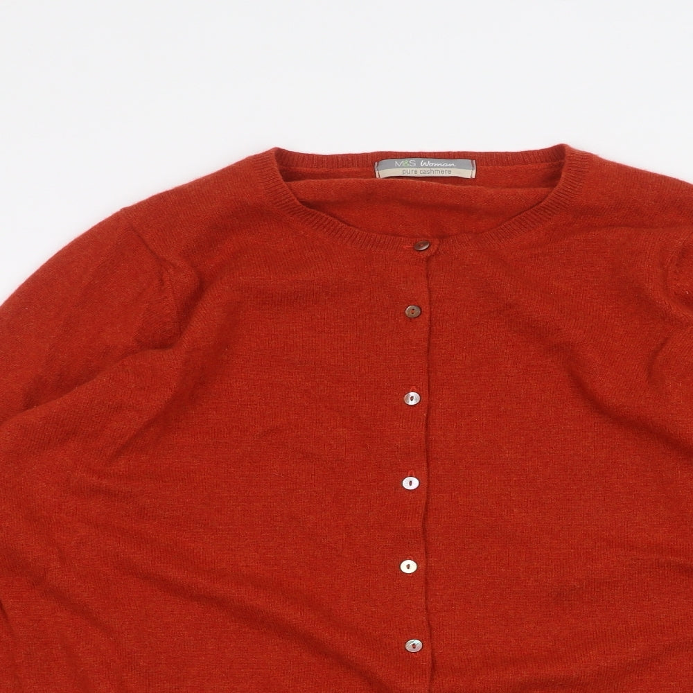 Marks and Spencer Womens Orange   Cardigan Jumper Size 22