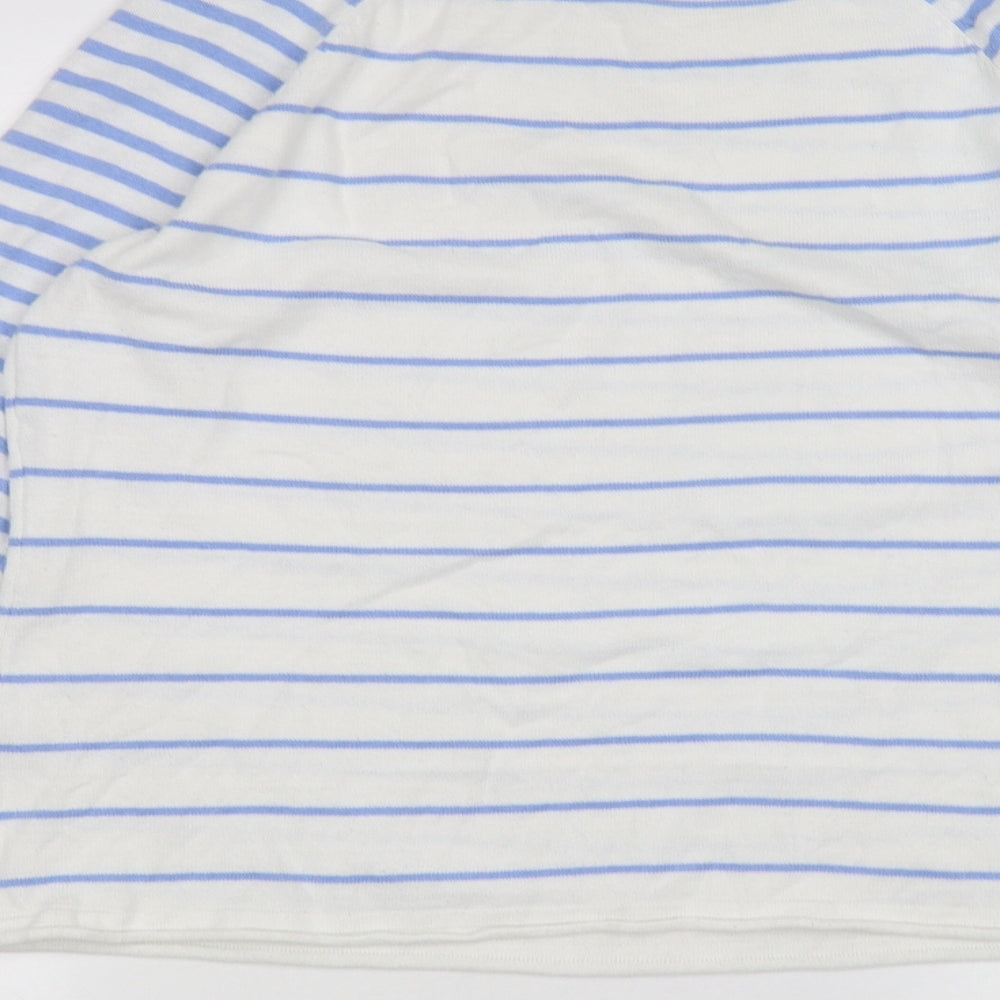 Crew Clothing Womens White Striped  Basic T-Shirt Size 12