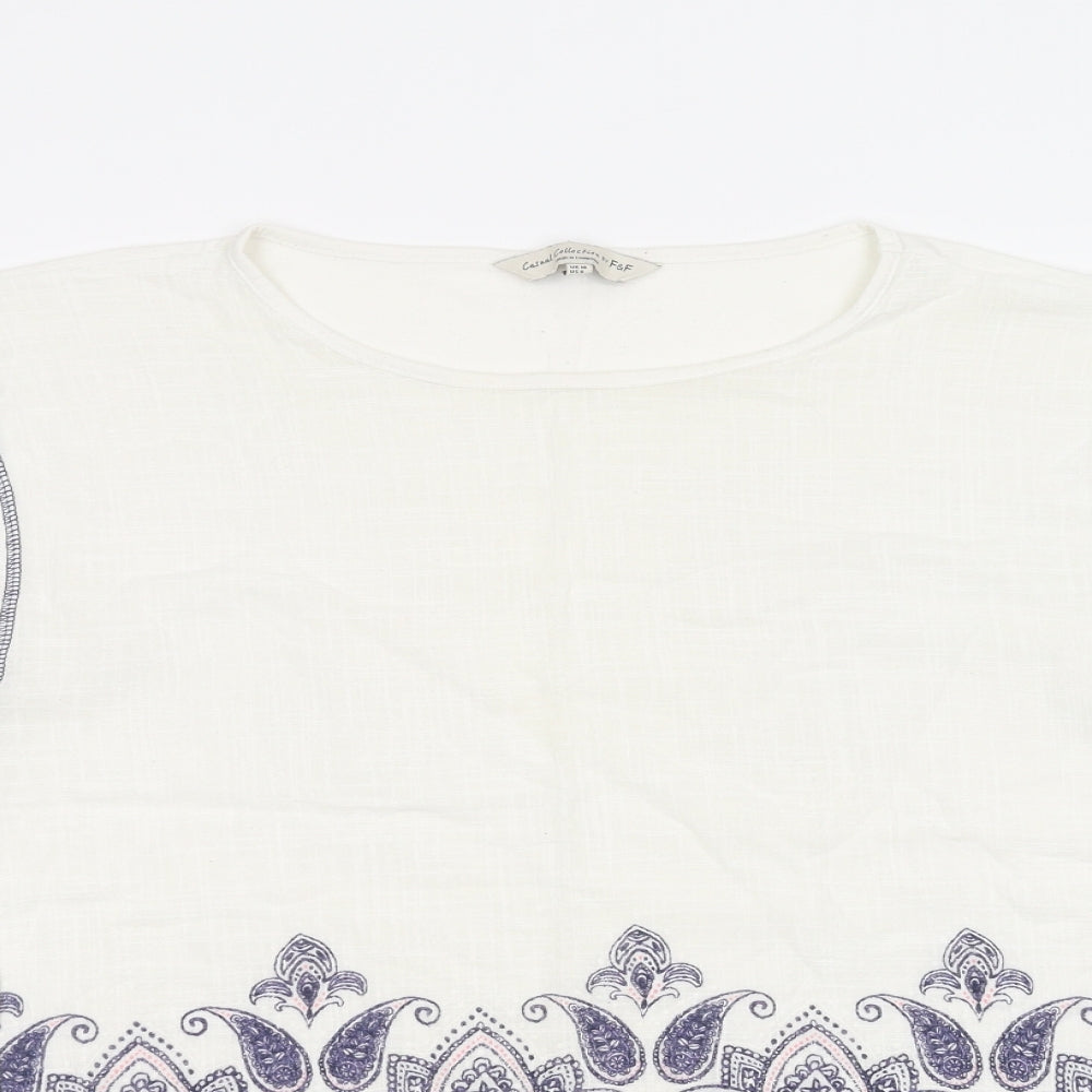 F&F Womens White   Basic T-Shirt Size 10