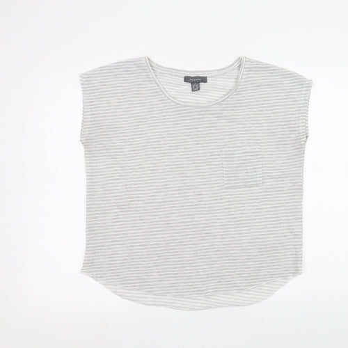 Primark Womens White Striped  Basic T-Shirt Size S