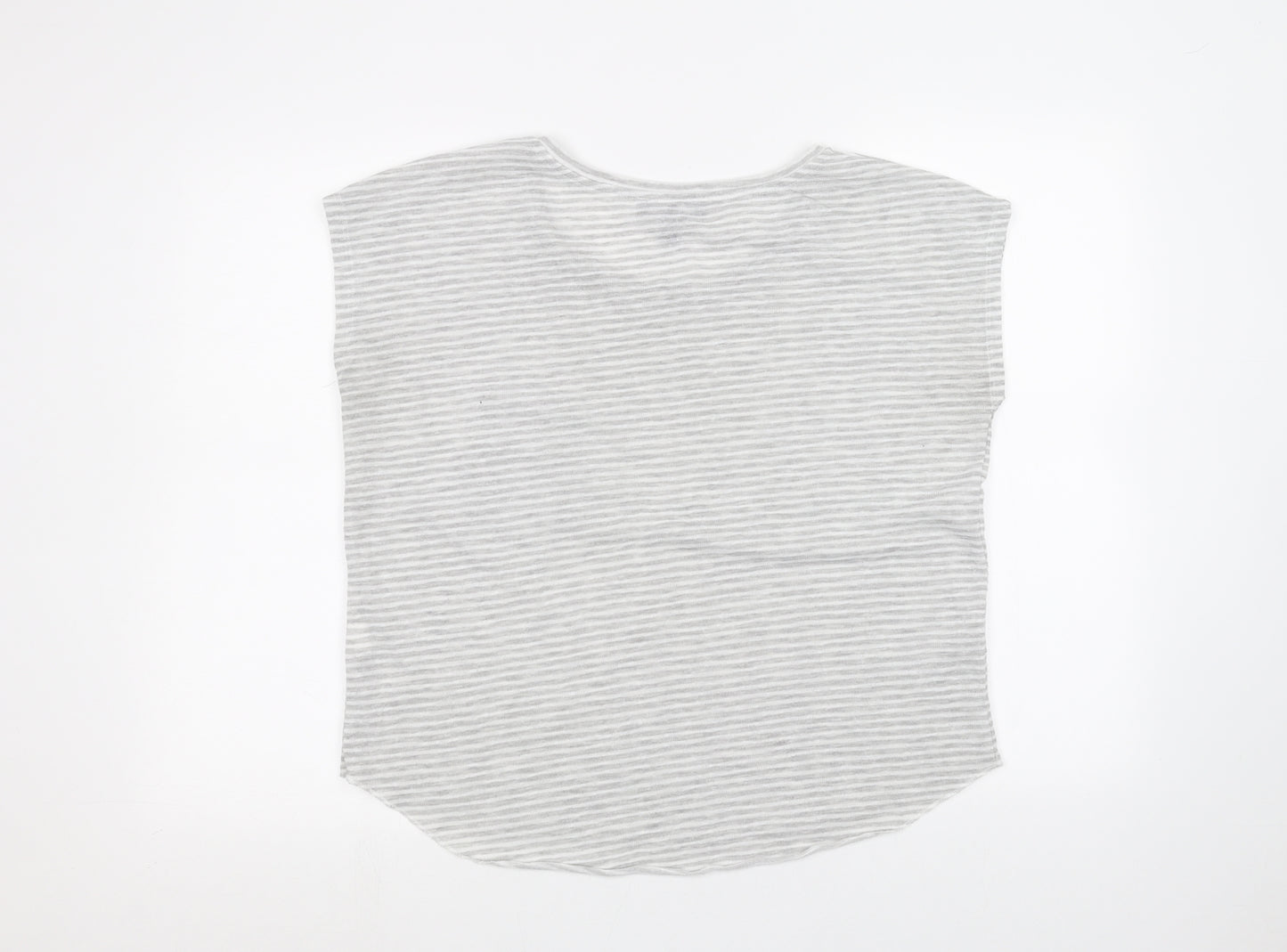 Primark Womens White Striped  Basic T-Shirt Size S