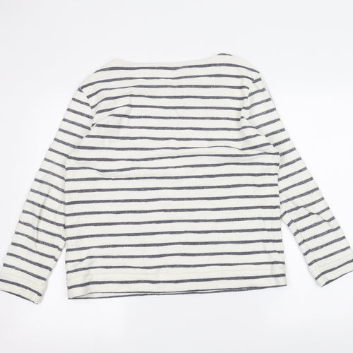 Marks and Spencer Womens White Striped  Pullover Jumper Size 12