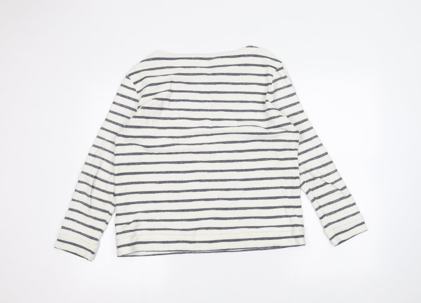Marks and Spencer Womens White Striped  Pullover Jumper Size 12