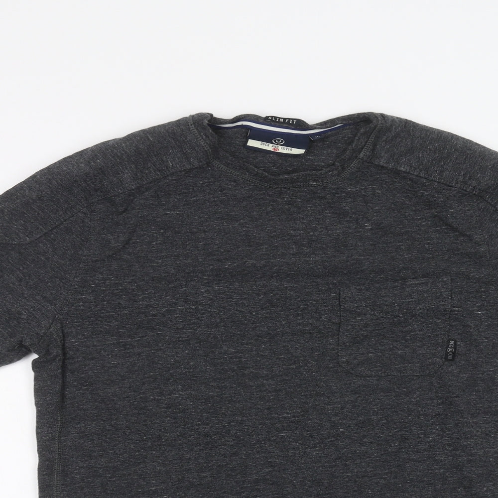Duck and Cover Mens Black    T-Shirt Size M