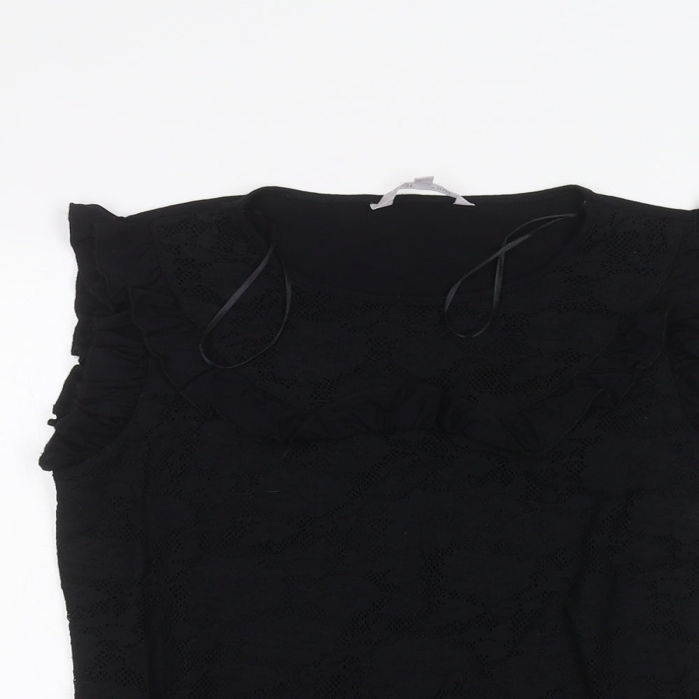 Red Herring Womens Black   Basic T-Shirt Size 12
