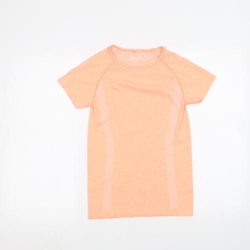 workout Womens Orange   Basic T-Shirt Size 6