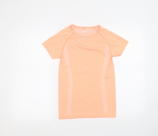 Front view of WorkOut women’s orange basic t-shirt, size UK 6