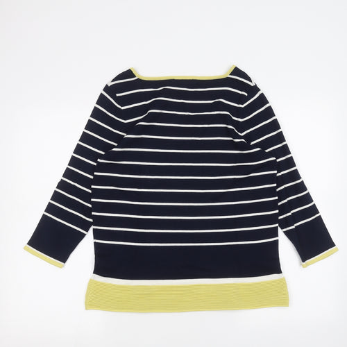 Bonmarché Womens Blue Striped  Basic T-Shirt Size 12