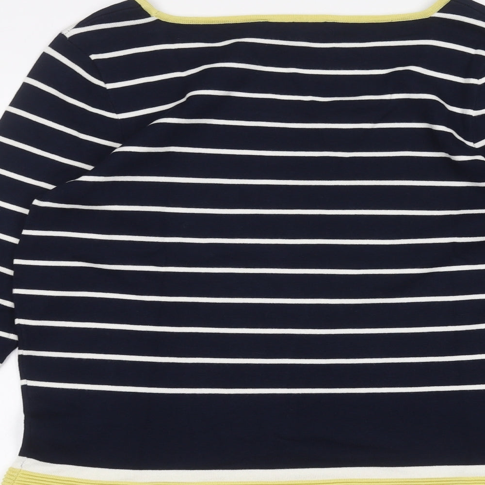 Bonmarché Womens Blue Striped  Basic T-Shirt Size 12