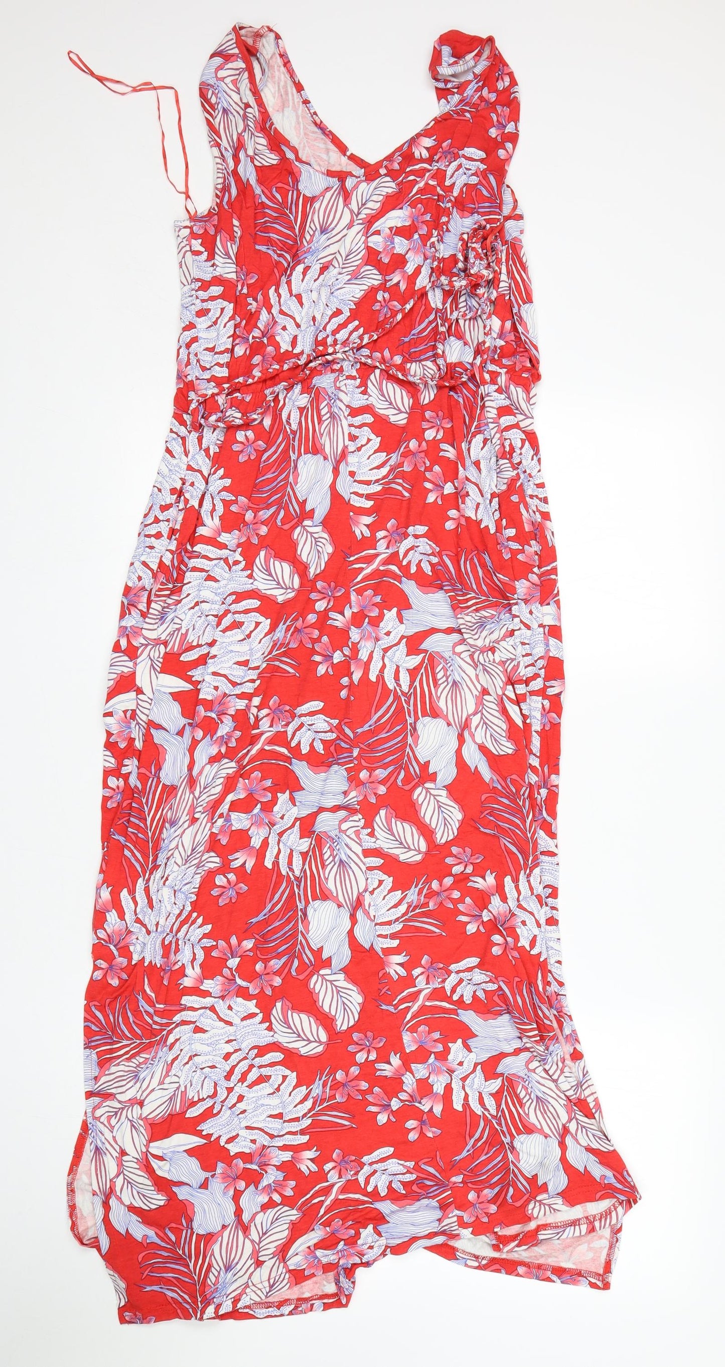 George Womens Red Floral  Maxi  Size L