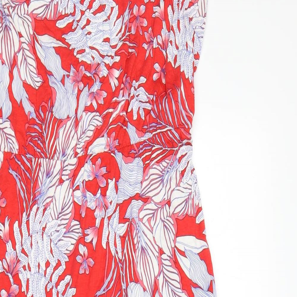 George Womens Red Floral  Maxi  Size L