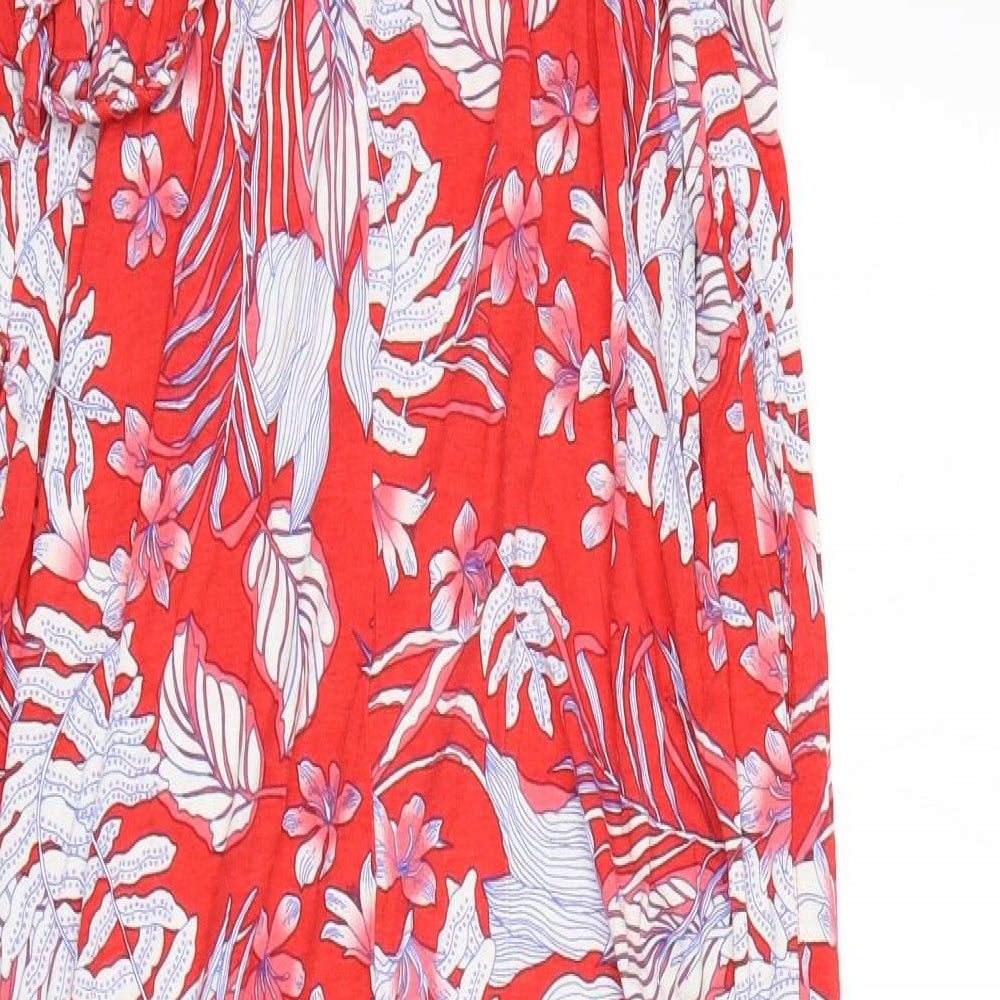 George Womens Red Floral  Maxi  Size L