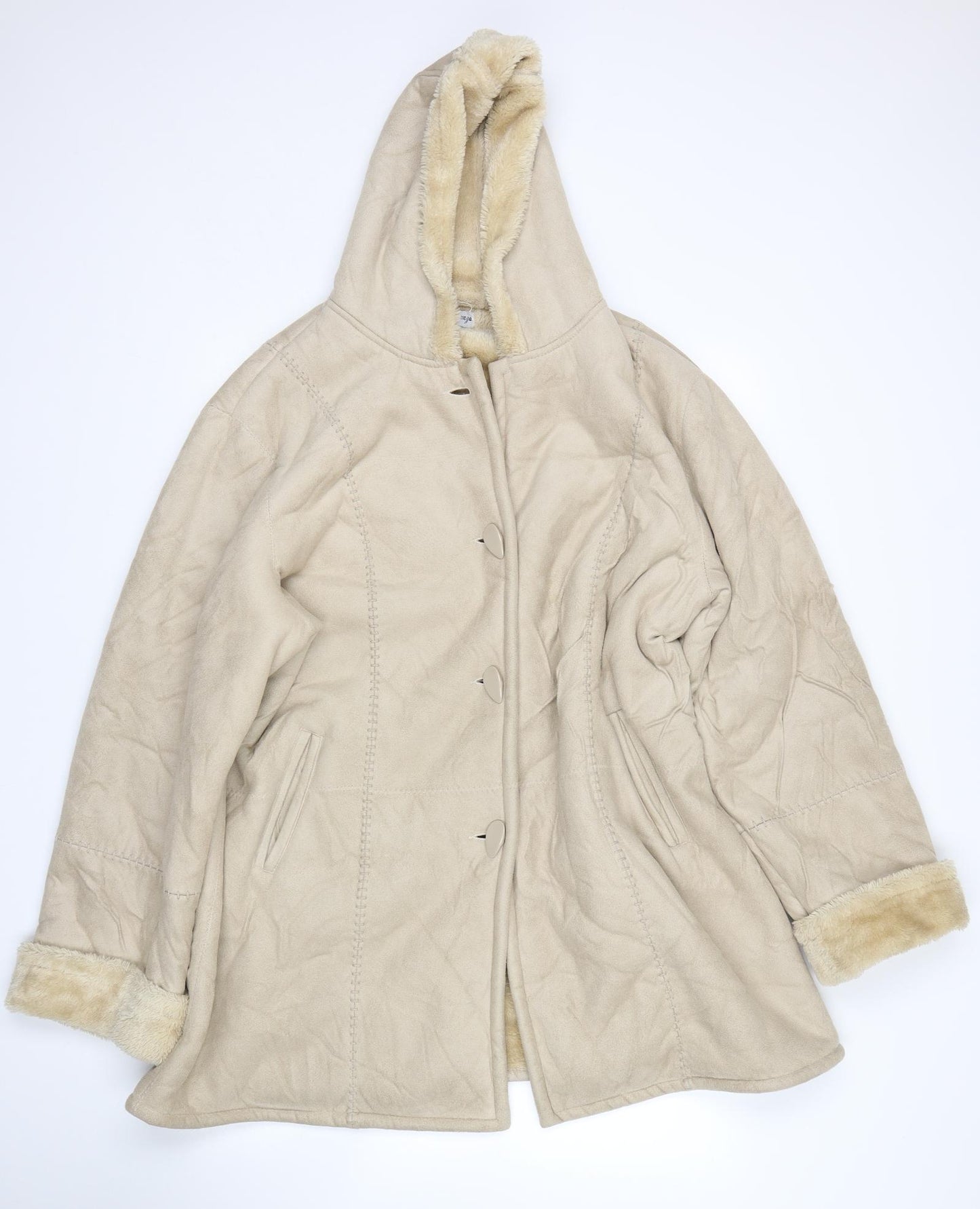 Gabriella vicenga Womens Beige   Overcoat Coat Size 20