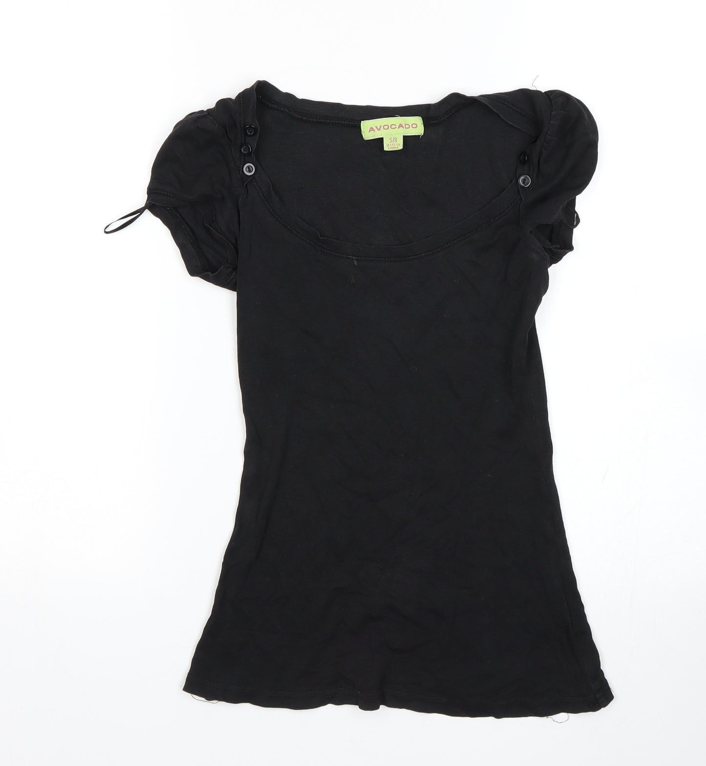 Avocado Womens Black   Basic T-Shirt Size 8