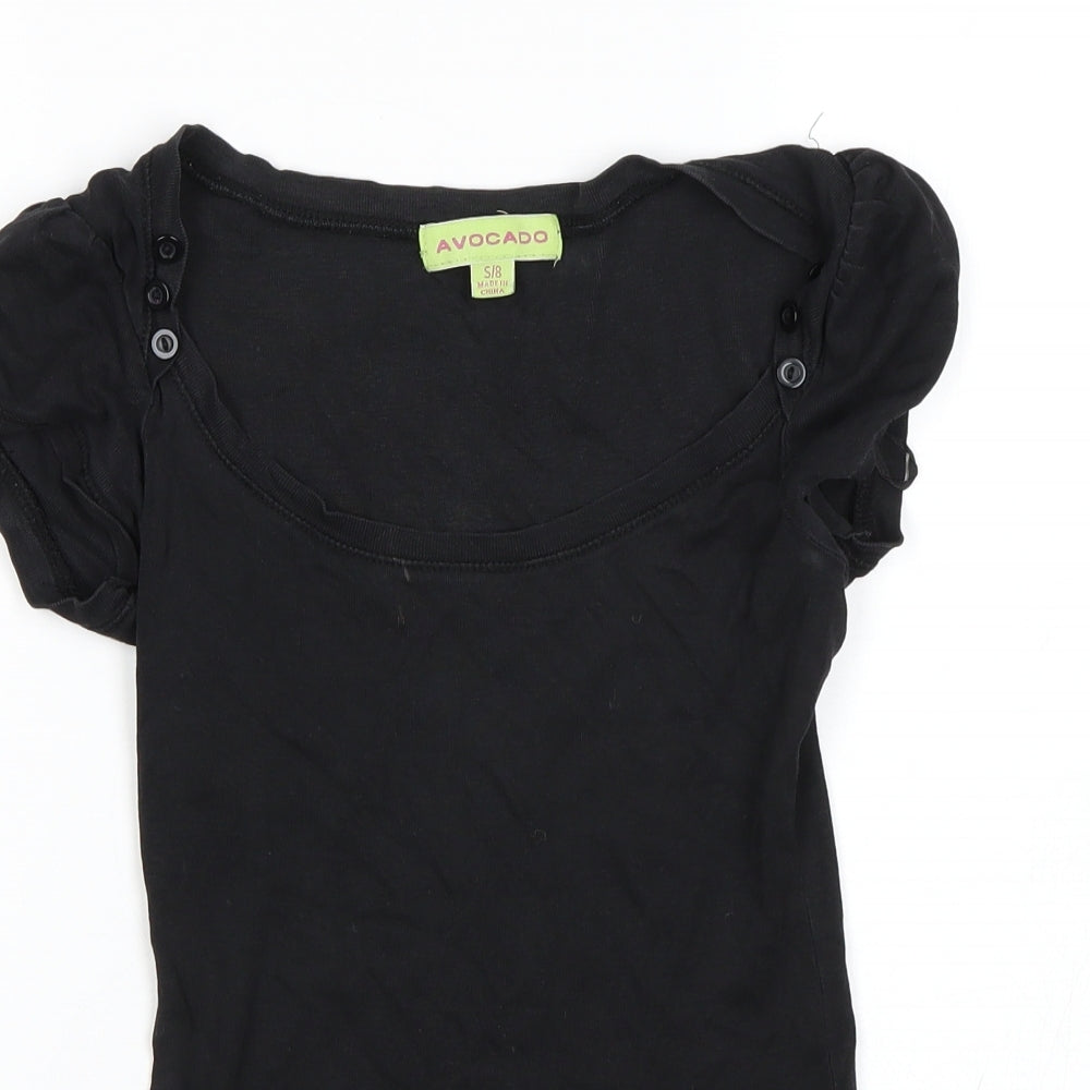 Avocado Womens Black   Basic T-Shirt Size 8