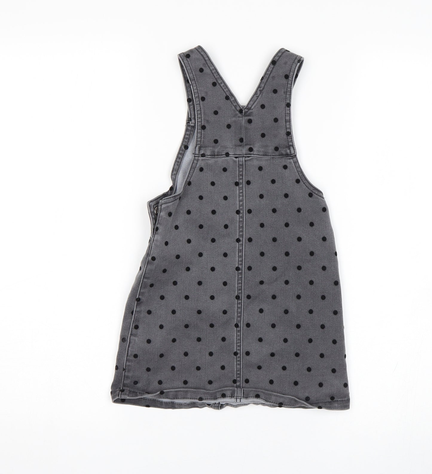 George Girls Black Polka Dot  Pinafore/Dungaree Dress  Size 3-4 Years