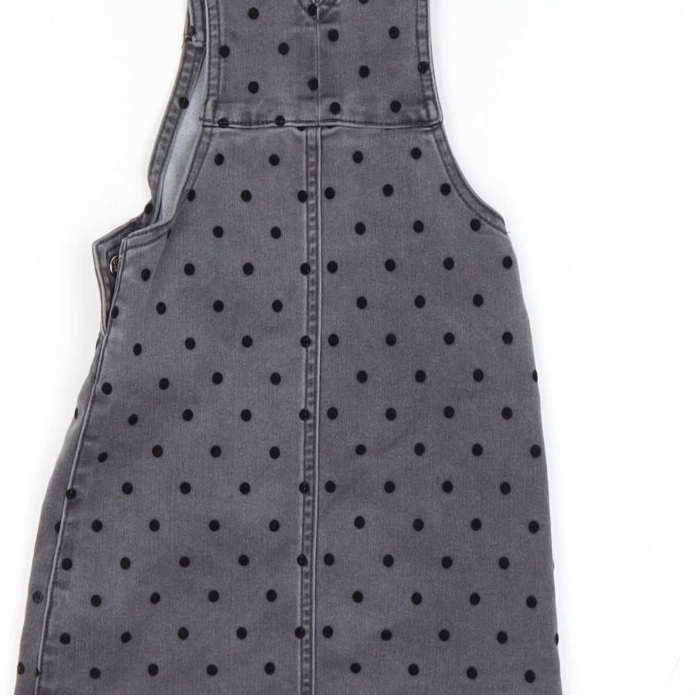 George Girls Black Polka Dot  Pinafore/Dungaree Dress  Size 3-4 Years