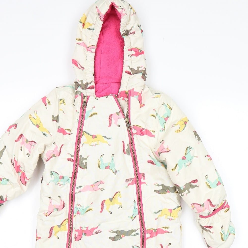 Joules Girls Beige   Ski Jacket Snowsuit Size 12-18 Months