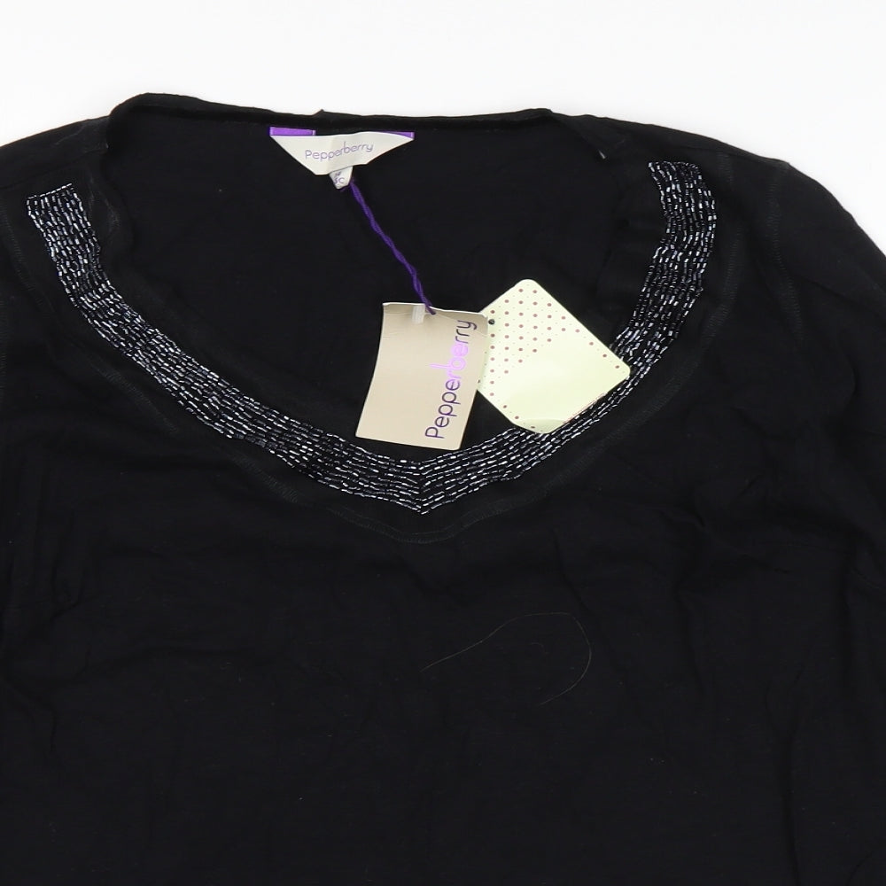 Pepperberry Womens Black   Basic T-Shirt Size 14
