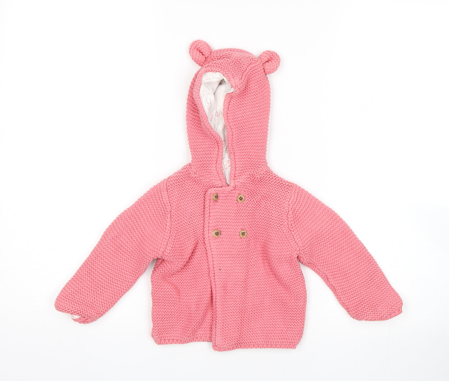 M&S Girls Pink   Cardigan Jumper Size 6-9 Months