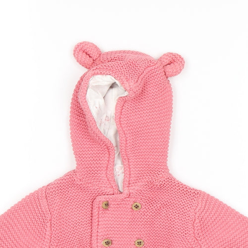M&S Girls Pink   Cardigan Jumper Size 6-9 Months