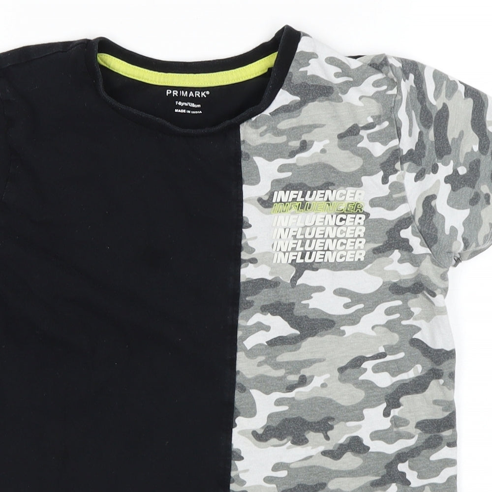 Primark Boys Multicoloured Camouflage  Basic T-Shirt Size 7-8 Years