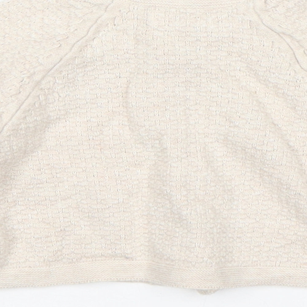 NEXT Girls Beige Floral  Cardigan Jumper Size 6-9 Months