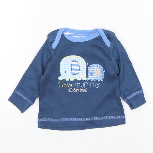 Mothercare  Boys Blue   Basic T-Shirt Size 0-3 Months