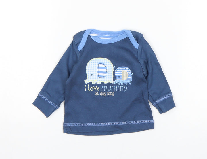 Mothercare  Boys Blue   Basic T-Shirt Size 0-3 Months