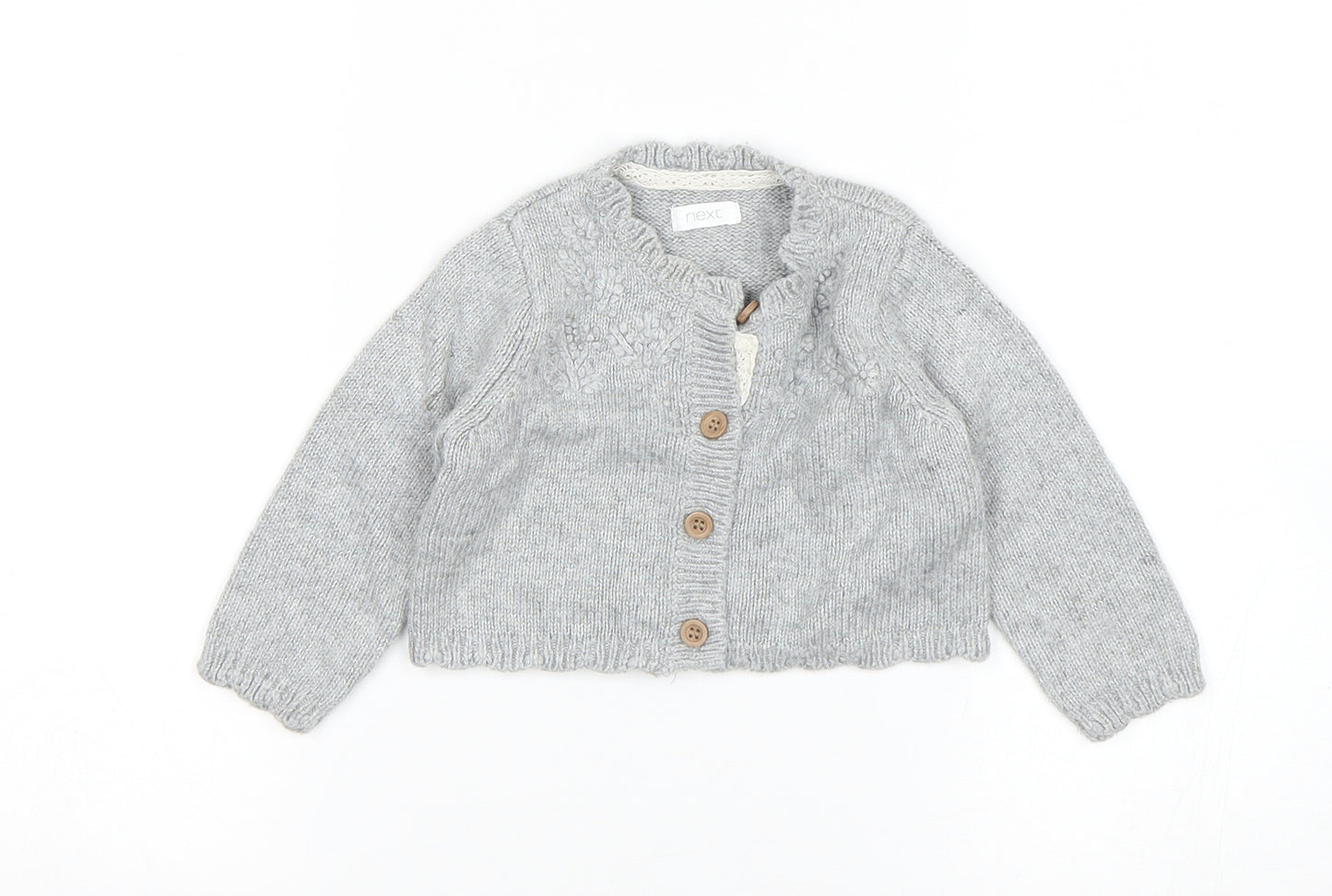 NEXT Girls Grey   Cardigan Jumper Size 6-9 Months