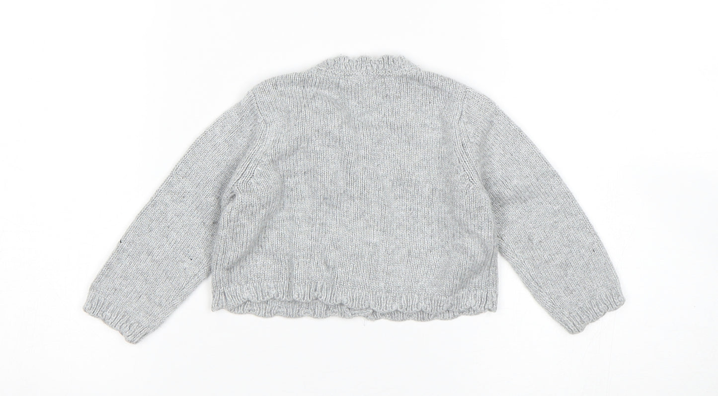 NEXT Girls Grey   Cardigan Jumper Size 6-9 Months